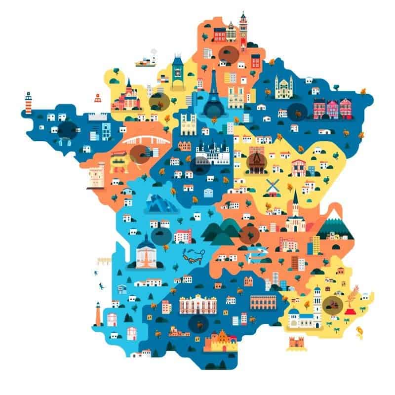 la carte de la france