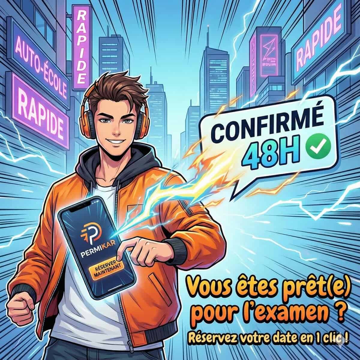 Permis super accéléré reservation date d'examen