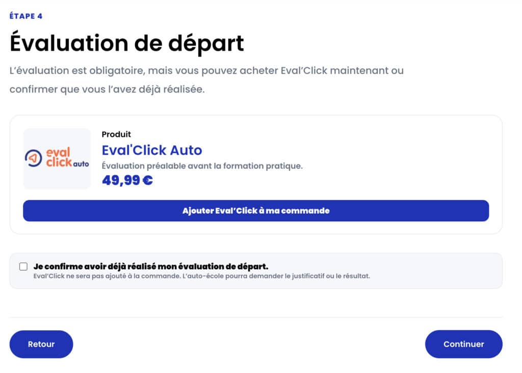 Évaluation de départ